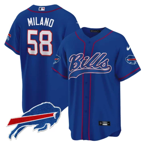Men’s Buffalo Bills Baseball Jersey – All Stitched - Image 12