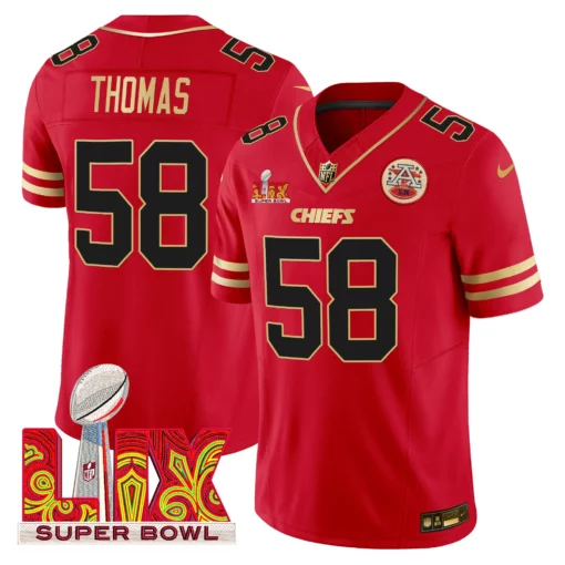 Men’s Chiefs Super Bowl LIX Patch Gold Trim Vapor Limited Jersey – All Stitched - Image 24