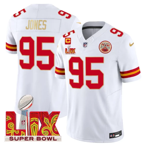 Men’s Chiefs Super Bowl LIX Patch Gold Trim Vapor Limited Jersey – All Stitched - Image 7