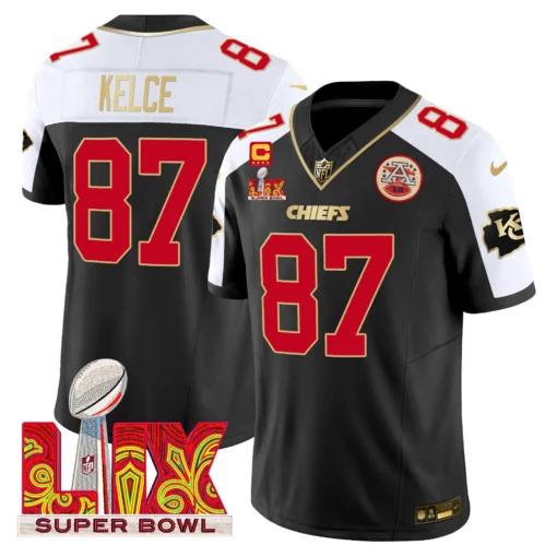 Men’s Chiefs Super Bowl LIX Patch Gold Trim Vapor Limited Jersey – All Stitched - Image 31