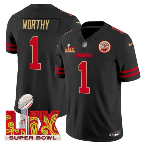 Men’s Chiefs Super Bowl LIX Patch Gold Trim Vapor Limited Jersey – All Stitched - Image 9