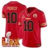 Men’s Chiefs Super Bowl LIX Patch Gold Trim Vapor Limited Jersey – All Stitched