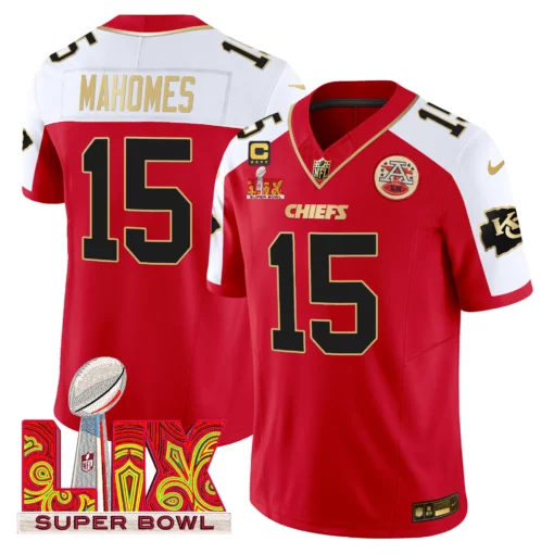 Men’s Chiefs Super Bowl LIX Patch Gold Trim Vapor Limited Jersey – All Stitched - Image 36