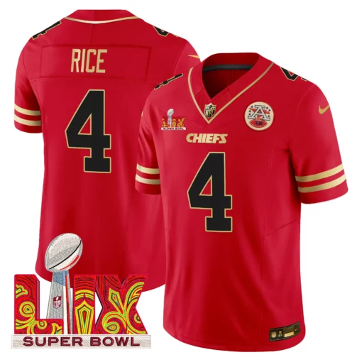 Men’s Chiefs Super Bowl LIX Patch Gold Trim Vapor Limited Jersey – All Stitched - Image 19