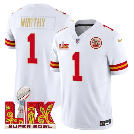 Men’s Chiefs Super Bowl LIX Patch Gold Trim Vapor Limited Jersey – All Stitched - Image 2