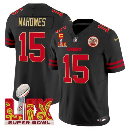 Men’s Chiefs Super Bowl LIX Patch Gold Trim Vapor Limited Jersey – All Stitched - Image 13