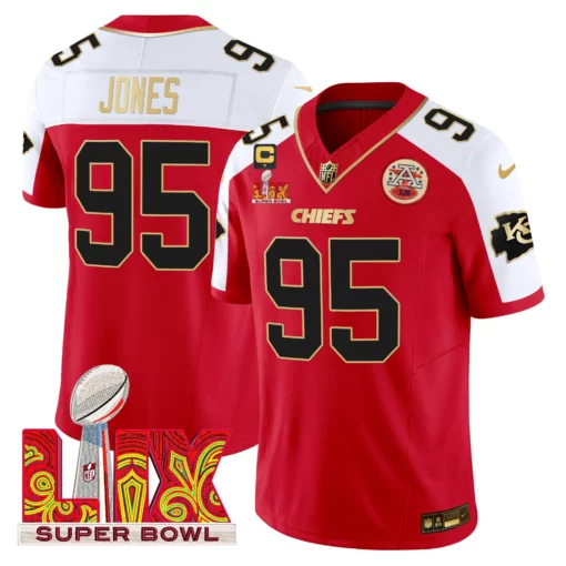 Men’s Chiefs Super Bowl LIX Patch Gold Trim Vapor Limited Jersey – All Stitched - Image 40