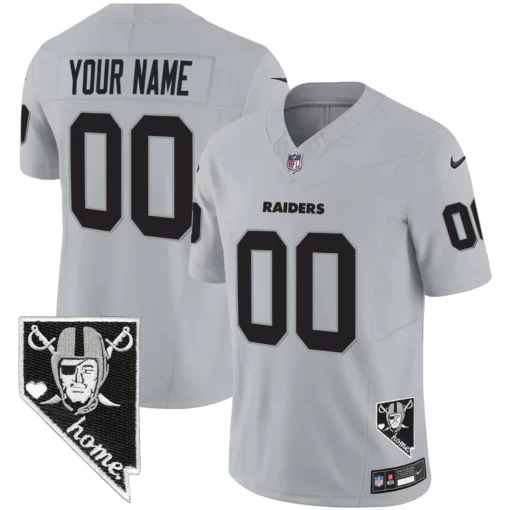 Raiders Nevada Home Patch Vapor Custom Jersey – All Stitched - Image 4