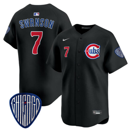 Men’s Chicago Cubs Blue Alternate Vapor Premier Limited Jersey – All Stitched - Image 3