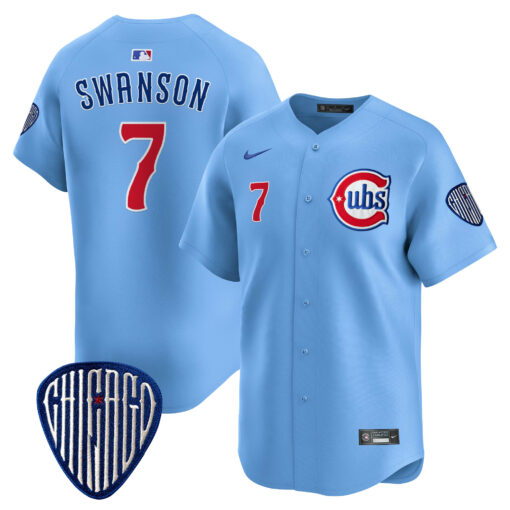 Men’s Chicago Cubs Blue Alternate Vapor Premier Limited Jersey – All Stitched - Image 14