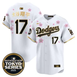 Dodgers Tokyo Series 2025 Gold Trim Vapor Premier Limited Jersey V2 – All Stitched (White Gold)