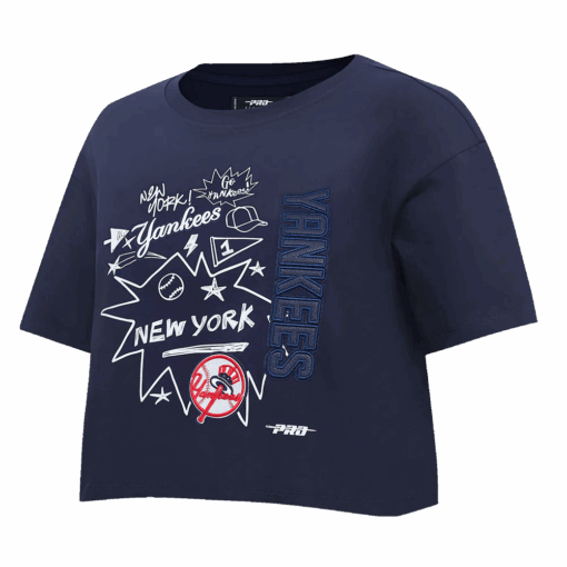 MLB NEW YORK YANKEES SKETCHBOOK WOMEN'S SINGLE JERSEY BOXY TEE - Image 2