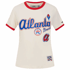 MLB ATLANTA BRAVES RETRO CASCADE WOMEN'S RINGER TOP