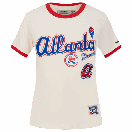MLB ATLANTA BRAVES RETRO CASCADE WOMEN'S RINGER TOP