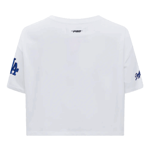 MLB LOS ANGELES DODGERS SCRIPT TAIL WOMEN'S SINGLE JERSEY BOXY TOP - Image 3