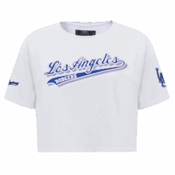 MLB LOS ANGELES DODGERS SCRIPT TAIL WOMEN'S SINGLE JERSEY BOXY TOP