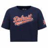 MLB DETROIT TIGERS SCRIPT TAIL WOMEN'S SINGLE JERSEY BOXY TOP