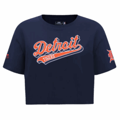 MLB DETROIT TIGERS SCRIPT TAIL WOMEN'S SINGLE JERSEY BOXY TOP