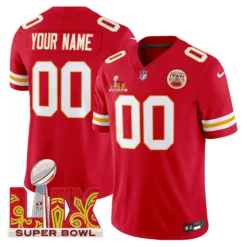 Chiefs Super Bowl LIX Patch Gold Trim Vapor Limited Custom Jersey – All Stitched
