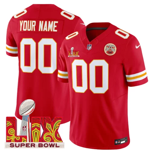 Chiefs Super Bowl LIX Patch Gold Trim Vapor Limited Custom Jersey – All Stitched