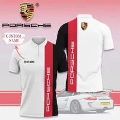 High Quality Customized Men's Zip Polo Shirt PORSCHE-TZPO-0074786