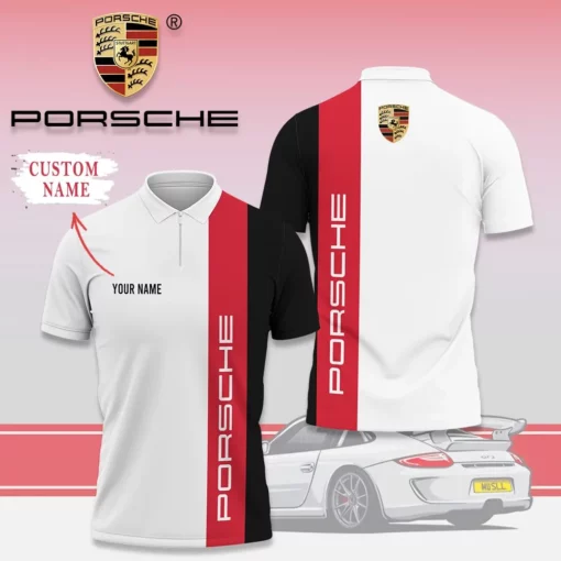 High Quality Customized Men's Zip Polo Shirt PORSCHE-TZPO-0074786