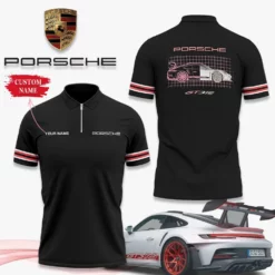 High Quality Customized Men's Zip Polo Shirt PORSCHE-TZPO-0074801