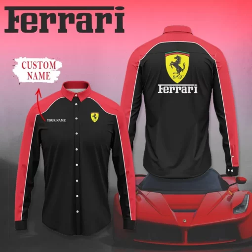High Quality Customized Men's Long Sleeve Button Shirt FERRARI-CCY-0075433