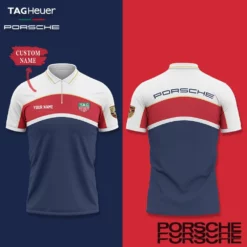 High Quality Customized Men's Zip Polo Shirt PORSCHE-TZPO-0074803
