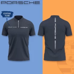 High Quality Customized Men's Zip Polo Shirt PORSCHE-TZPO-0074810
