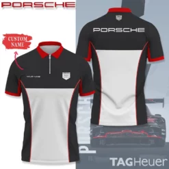 High Quality Customized Men's Zip Polo Shirt PORSCHE-TZPO-0074818