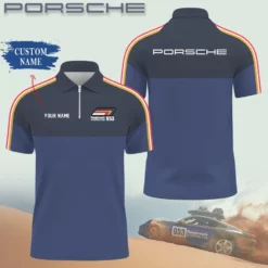 High Quality Customized Men's Zip Polo Shirt PORSCHE-TZPO-0074816
