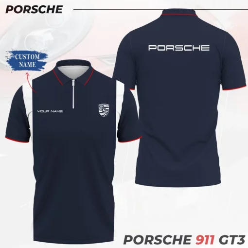 High Quality Customized Men's Zip Polo Shirt PORSCHE-TZPO-0074821