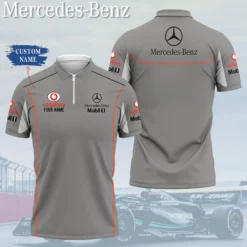 High Quality Customized Men's Zip Polo Shirt MERCEDES-TZPO-0074768