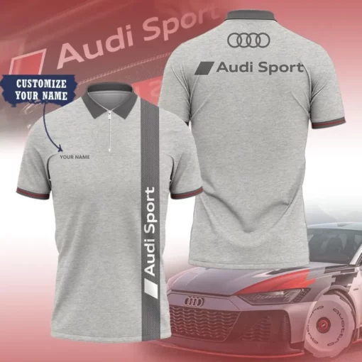 High Quality Customized Men's Zip Polo Shirt AUDI-TZPO-0074854